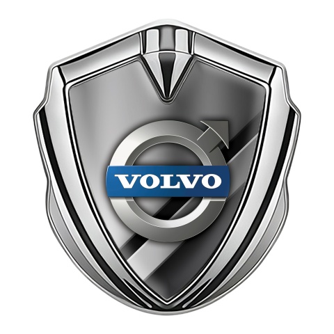 Volvo Bodyside Emblem Self Adhesive Silver Polished Metal Plate Design