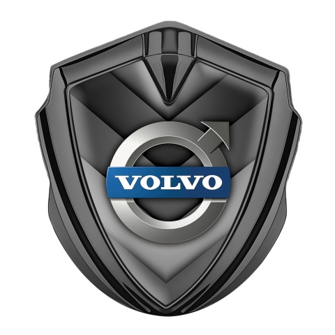 Volvo Emblem Badge Self Adhesive Graphite Grey Arrows Polished Logo