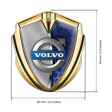 Volvo Fender Emblem Badge Gold Chrome Element Metallic Symbol Design