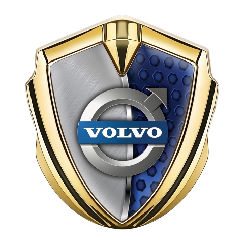 Volvo Fender Emblem Badge Gold Chrome Element Metallic Symbol Design