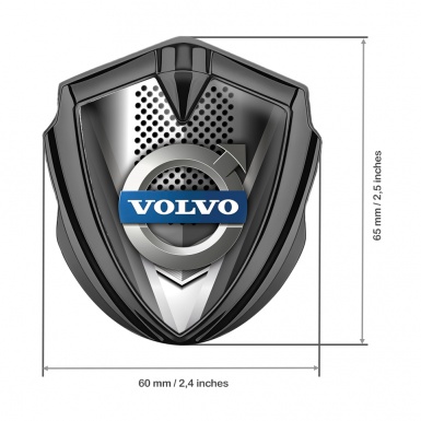 Volvo Emblem Trunk Badge Graphite Chrome Grille Metallic Symbol Edition