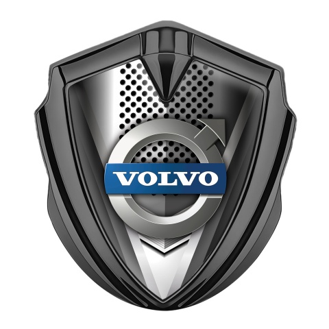 Volvo Emblem Trunk Badge Graphite Chrome Grille Metallic Symbol Edition