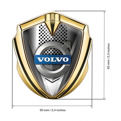 Volvo Emblem Trunk Badge Gold Chrome Grille Metallic Symbol Edition