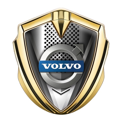 Volvo Emblem Trunk Badge Gold Chrome Grille Metallic Symbol Edition