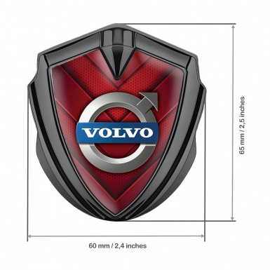 Volvo Emblem Self Adhesive Graphite Red Hex Metallic Logo Design