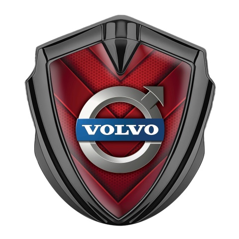 Volvo Emblem Self Adhesive Graphite Red Hex Metallic Logo Design