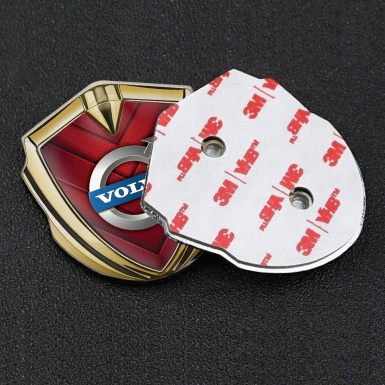 Volvo Emblem Self Adhesive Gold Red Hex Metallic Logo Design