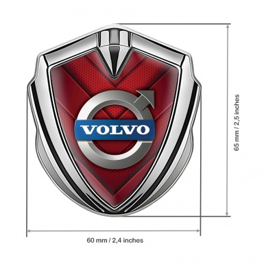 Volvo Emblem Self Adhesive Silver Red Hex Metallic Logo Design