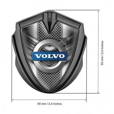 Volvo Domed Emblem Graphite Front Grille Polished Logo Design