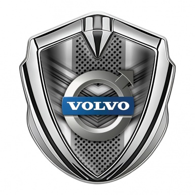 Volvo Domed Emblem Silver Front Grille Polished Logo Design