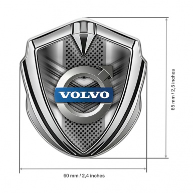 Volvo Domed Emblem Silver Front Grille Polished Logo Design