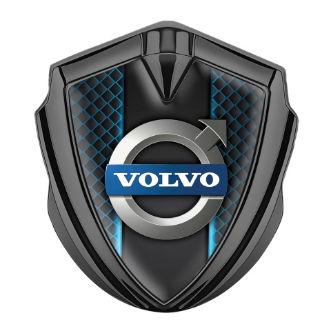 Volvo Emblem Logo Schriftzug Aufkleber Graphit Tonfarbe Neon Mesh Design 