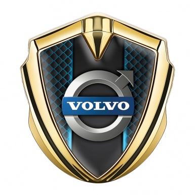 Volvo Emblem Ornament Gold Blue Aurora Metallic Logo Motif