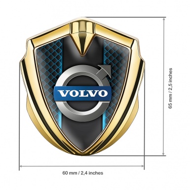 Volvo Emblem Ornament Gold Blue Aurora Metallic Logo Motif