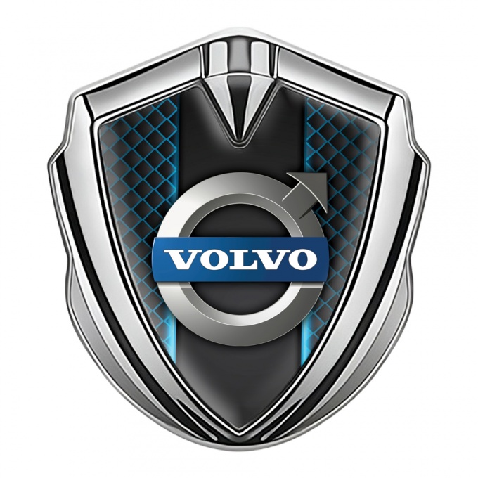 Volvo Emblem Ornament Silver Blue Aurora Metallic Logo Motif