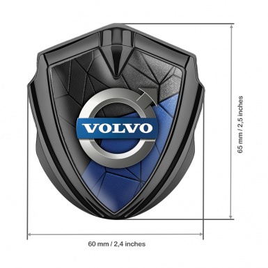 Volvo Emblem Car Badge Graphite Blue Black Mosaic Pattern Polished Logo