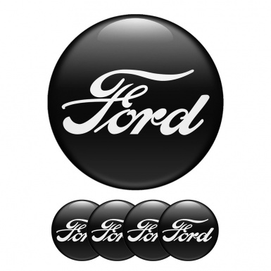 Ford  Wheel Center Cap Domed Stickers Black classic