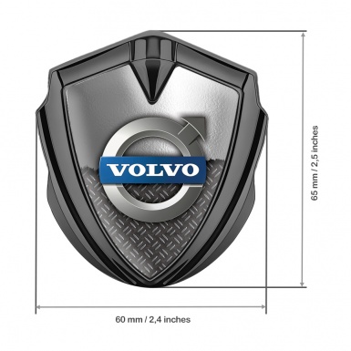 Volvo Bodyside Emblem Self Adhesive Graphite Treadplate Polished Metal Design