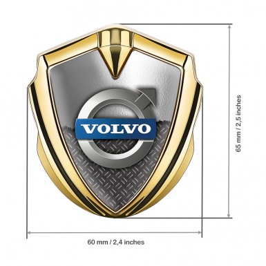 Volvo Bodyside Emblem Self Adhesive Gold Treadplate Polished Metal Design