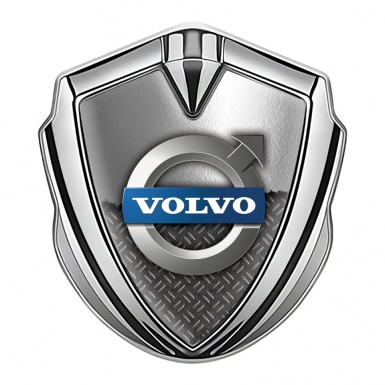 Volvo Bodyside Emblem Self Adhesive Silver Treadplate Polished Metal Design