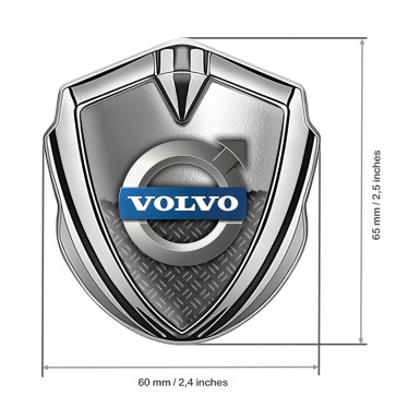 Volvo Bodyside Emblem Self Adhesive Silver Treadplate Polished Metal Design