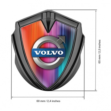 Volvo Metal Emblem Self Adhesive Graphite Colorful Gradient Polished Logo