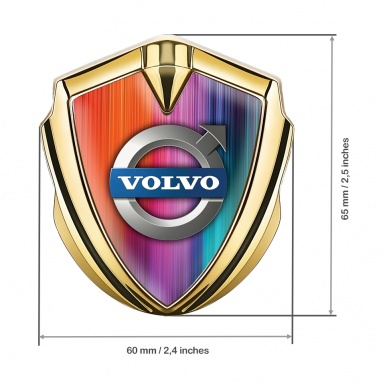 Volvo Metal Emblem Self Adhesive Gold Colorful Gradient Polished Logo