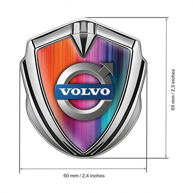 Volvo Metal Emblem Self Adhesive Silver Colorful Gradient Polished Logo