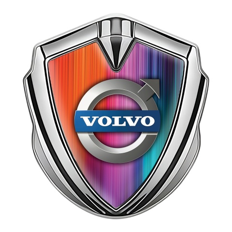 Volvo Metal Emblem Self Adhesive Silver Colorful Gradient Polished Logo