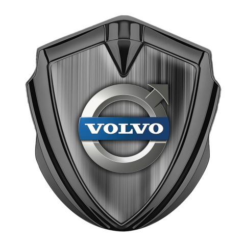 Volvo Fender Emblem Badge Graphite Greyscale Pattern Metallic Logo