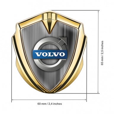 Volvo Fender Emblem Badge Gold Greyscale Pattern Metallic Logo