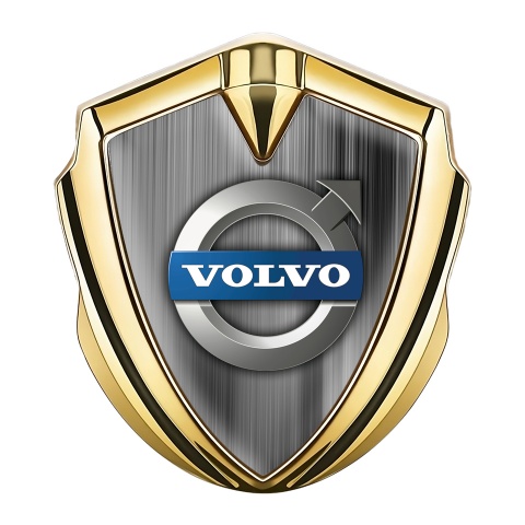 Volvo Fender Emblem Badge Gold Greyscale Pattern Metallic Logo