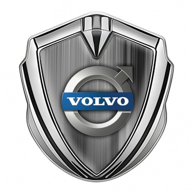 Volvo Fender Emblem Badge Silver Greyscale Pattern Metallic Logo