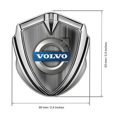 Volvo Fender Emblem Badge Silver Greyscale Pattern Metallic Logo