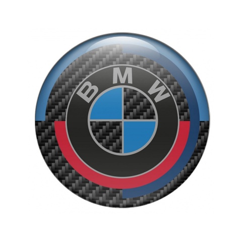 BMW Emblem Silicone Sticker Black Carbon Color Elements