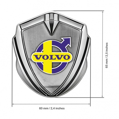 Volvo Emblem Ornament Silver Gravel Texture Yellow Purple Edition