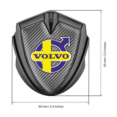 Volvo Metal Domed Emblem Graphite Light Carbon Yellow Purple Logo