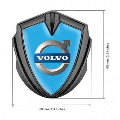 Volvo Metal Emblem Self Adhesive Graphite Glacial Blue Metallic Edition