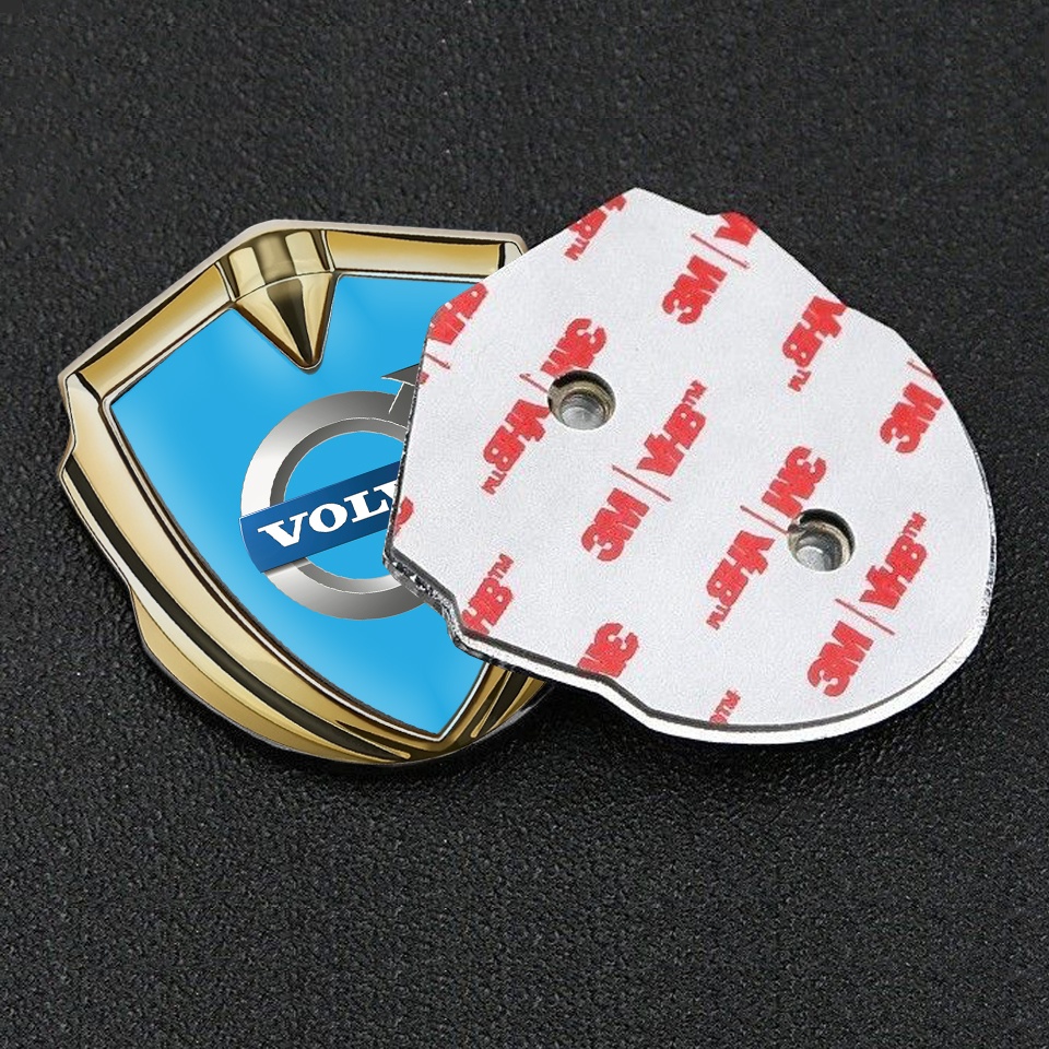 Volvo Metal Emblem Self Adhesive Gold Glacial Blue Metallic Edition ...