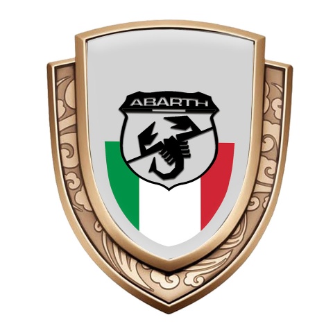 Fiat Abarth Bodyside Emblem Gold Grey Background Black Scorpion Logo