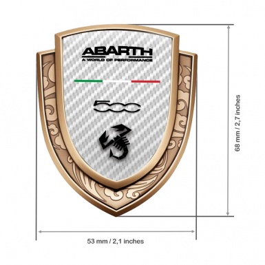 Fiat Abarth Badge Self Adhesive Gold White Carbon Black Scorpion Logo