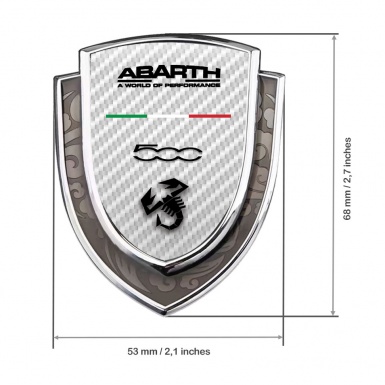 Fiat Abarth Badge Self Adhesive Silver White Carbon Black Scorpion Logo