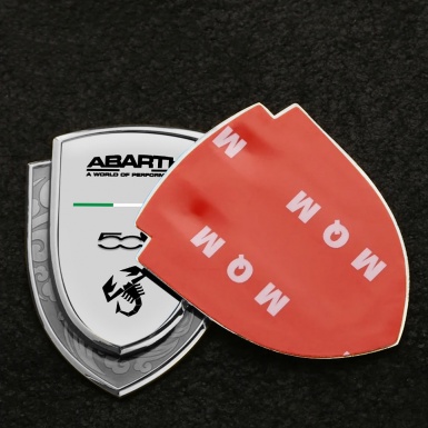 Fiat Abarth Emblem Trunk Badge Silver Grey Base World Of Performance