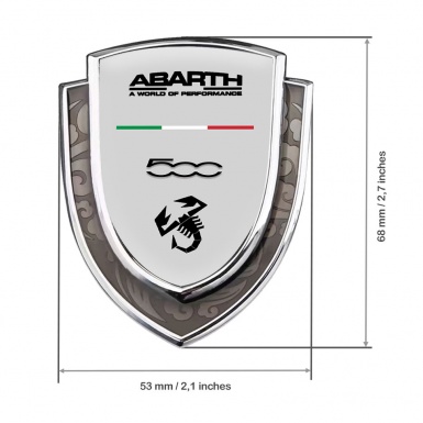 Fiat Abarth Emblem Trunk Badge Silver Grey Base World Of Performance