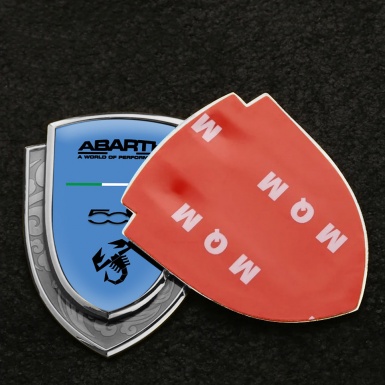 Fiat Abarth Emblem Self Adhesive Silver Ice Blue World Of Performance