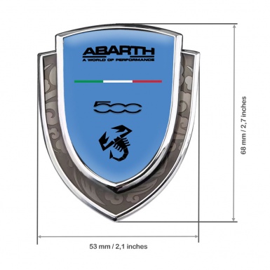 Fiat Abarth Emblem Self Adhesive Silver Ice Blue World Of Performance