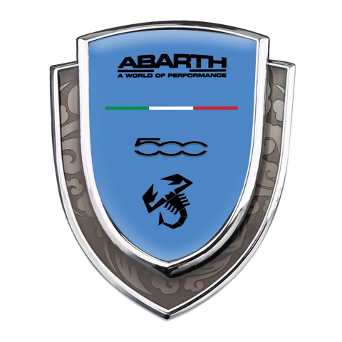 Fiat Abarth Emblem Self Adhesive Silver Ice Blue World Of Performance