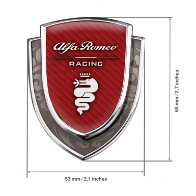 Alfa Romeo Badge Self Adhesive Silver Red Carbon White Logo Edition