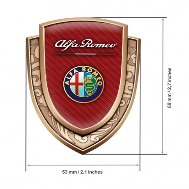 Alfa Romeo Fender Emblem Badge Gold Red Carbon Colorful Logo Edition