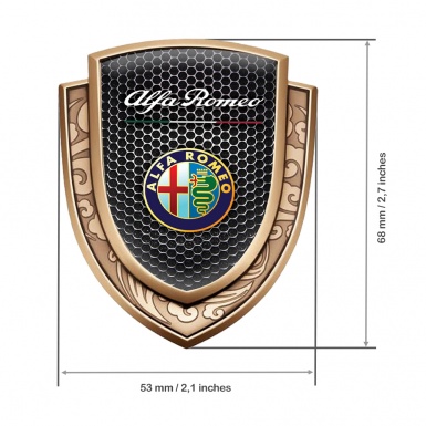 Alfa Romeo Emblem Trunk Badge Gold Dark Grate Classic Logo Edition